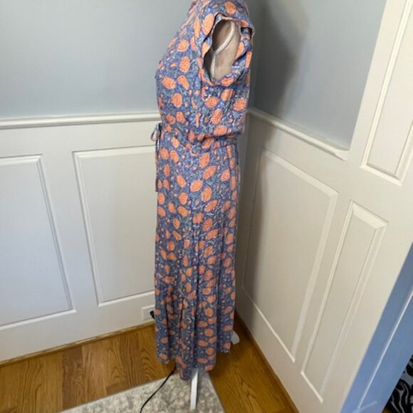 Emerson Fry India Collection Frances Block Print Maxi Dress Floral Small - Picture 5 of 12